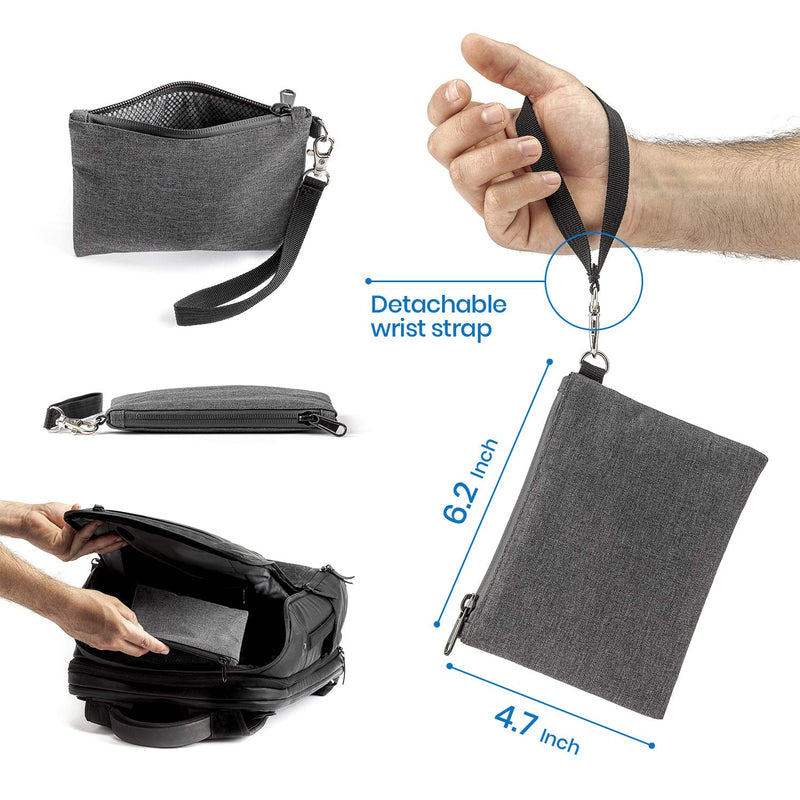 [Australia] - Small Smell Proof Bag, Smell Proof Pouch Container, Stash Scent Proof Bag Storage, No Smell Odor Proof Bags Carbon Lined (gray) Polyester 