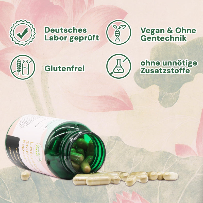 [Australia] - Natural ONE Menopause Lotus Leaf Capsules - 120 vegan capsules (600mg, 20:1 lotus leaf extract), hormone-free & additive-free, laboratory tested in Germany 