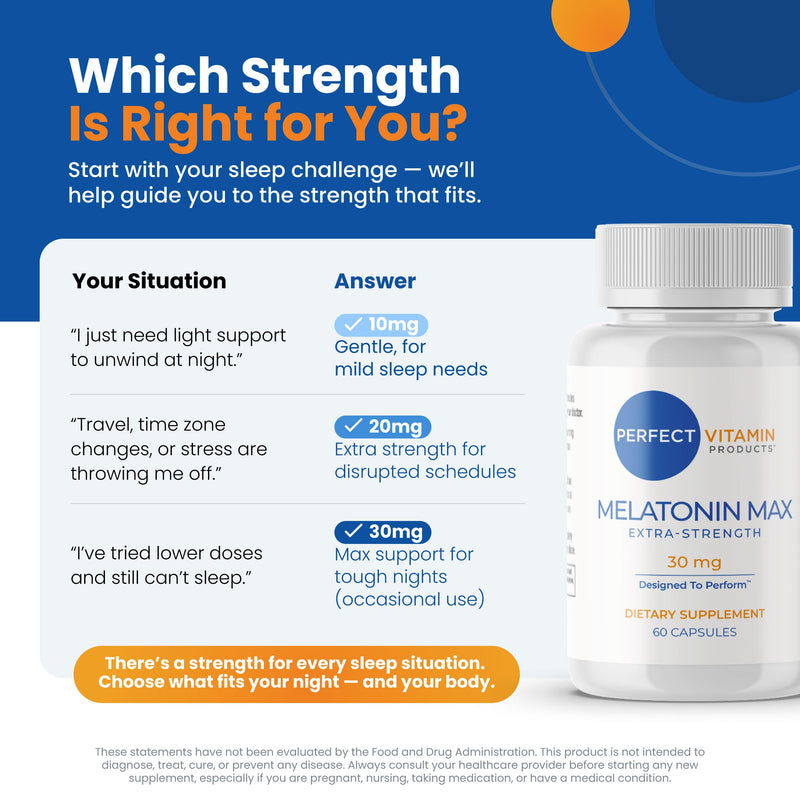 Melatonin 30mg High Dose Extra Strength Sleep Aid for Adults (180 Servings) | High Dose Melatonin Sleep Aid for Adults | Extra Strength, Non-Habit Forming, Drug-Free | Vegan, Non-GMO, Made in USA 180 Count (Pack of 1)