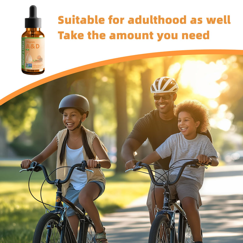 Nature's Nutra Vitamin A&D, Premium Liquid Vitamin A, Vitamin D for Baby, Infant, Kids and Children, Non-GMO, Kosher, 2 Fl Oz (60ml)