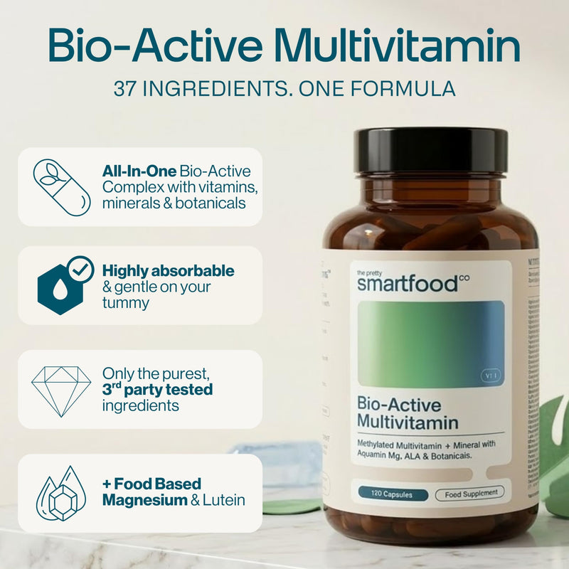 Powerful Multivitamins and Minerals - Multivitamin Tablets for Men & Women - Highly Bioavailable Vitamins & Minerals - 37 Ingredients & Herbal Extracts - 120 Easy to Swallow Capsules - Made in the UK