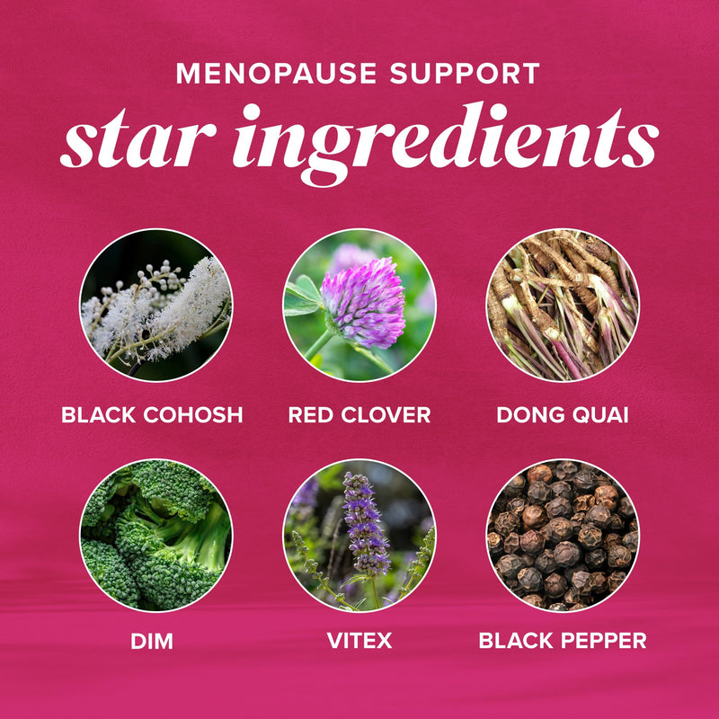 Menopause Vitamins Beadlets, Hot Flashes Night Sweats and Mood Support | With Black Cohosh Red Clover & More, Menopause Supplements for Women with Dong Quai Chaste Tree Berry & DIM, 30 Capsules
