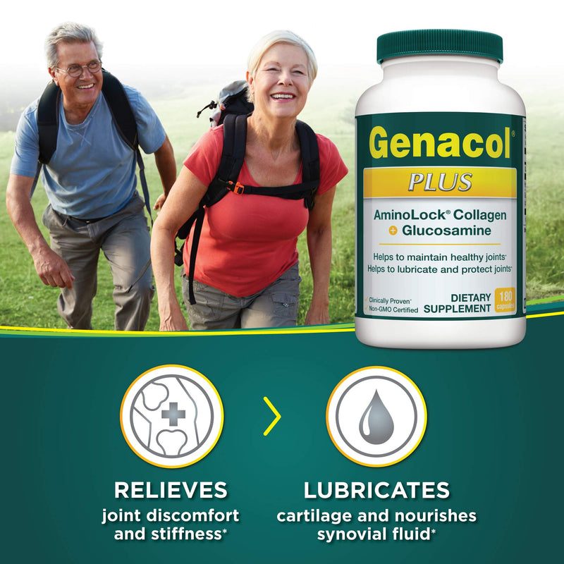 [Australia] - Genacol Glucosamine and Collagen Joint Supplement Glucosamina Colageno | Lubricates, Protects and Maintains Heathy Joints | Relieves Joint Discomfort Plus 180 Capsules 180 Count (Pack of 1) 