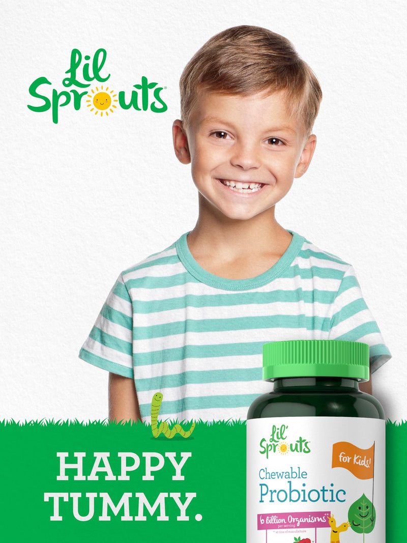 Carlyle Chewable Probiotics for Kids | 180 Tablets | 6 Billion CFUs | Raspberry Flavor | Non-GMO & Gluten Free Supplement | by Lil' Sprouts 180 Count ( Pack of 1)