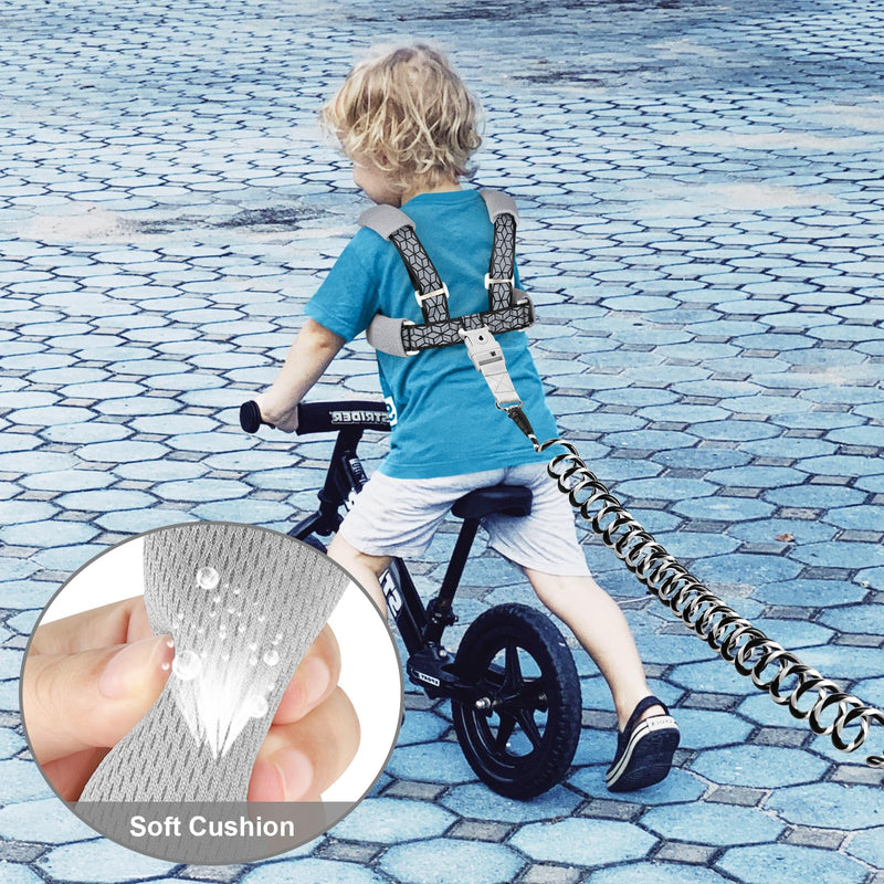 [Australia] - Accmor Toddler Harness Leash, Reflective Kid Harness with Anti Lost Wrist Link, Child Walking Harness Kids Leash Wristband Belt with Lock for Baby Boys Girls to Outdoor Travel Black/Reflect light 