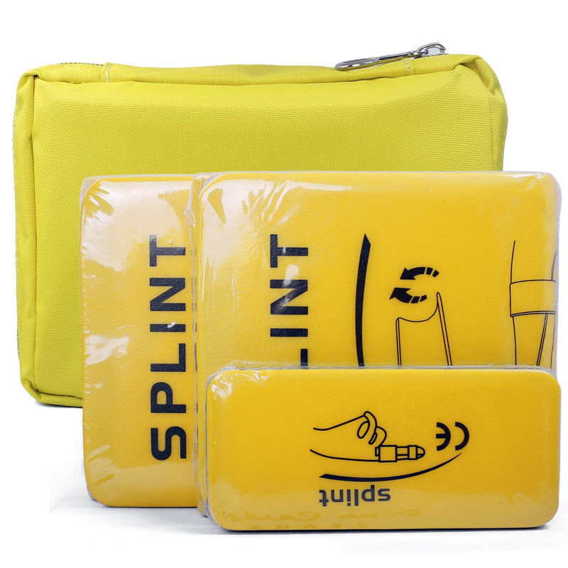 Splints: 3-Size Pack Made for Finger Neck, Leg, Knee, Foot, Wrist, Hand, Arm Injuries with a Handbag (Yellow) Yellow
