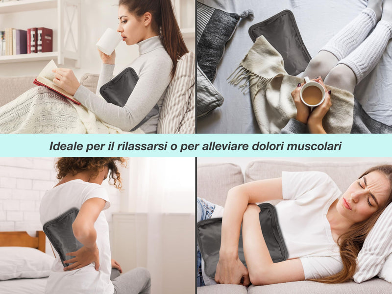 [Australia] - BEPER P203TFO001 Electric Hot Water Bottle, Temperature Max. 58 Degree C, No Filling with Water, with Protection System Black 1 Piece (Pack of 1) 