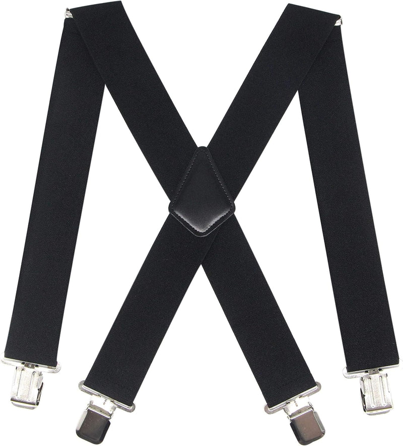 [Australia] - Shadow Black Heavy Duty Holdup Work Suspender 2" Wide with No-slip Clips XL,X-large,XX-large 