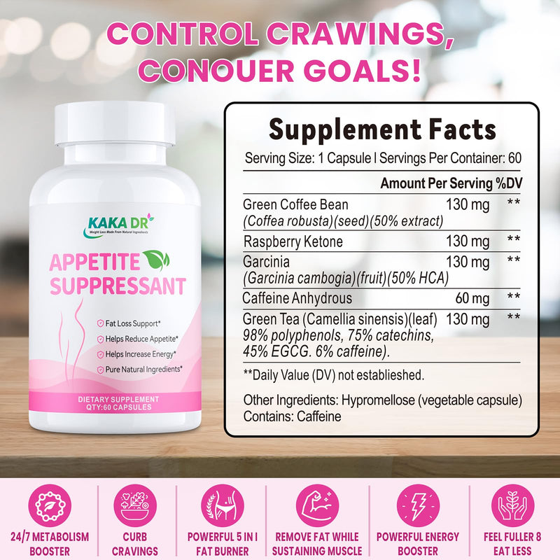 [Australia] - Appetite Suppressant Weight Loss Pills for Women, Night-Time Fat Burner for Women and Men, Metabolism Booster, 3rd Party Tested Supplement - 60 Pills 