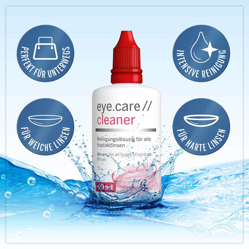 [Australia] - eye.care Cleaner lens cleaner for hard and soft contact lenses - alcohol-based - premium lens fluid for additional intensive cleaning of all contact lenses 40ml 