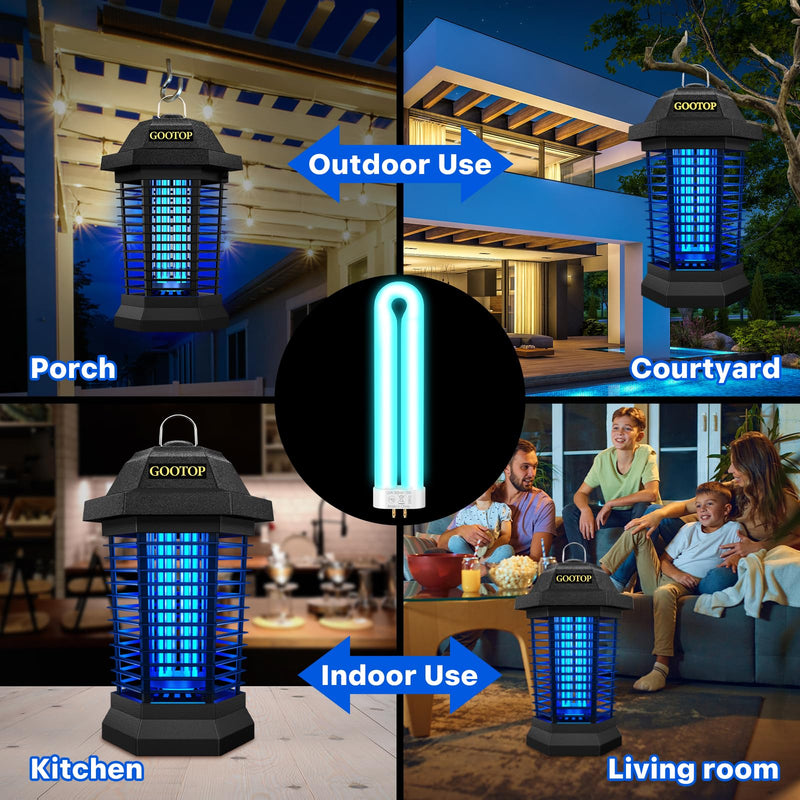 [Australia] - GOOTOP Replacement Bulb for Zap T6 Pro, K15, T9, X3 Bug Zapper Outdoor, 15W, 4-Pin Base, U Shaped Twin Tube Bulb for Outdoor Mosquito Zapper,2 Pack 