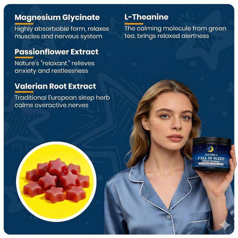 Sleep Gummies, Magnesium Glycinate Sleep Aid Gummies, Natural Strawberry Flavor, Melatonin Free, Sugar, Gluten Free, for Relaxation & Sleep Suport, Promotes Healthy Sleep Patterns for Adults- 60 PCS