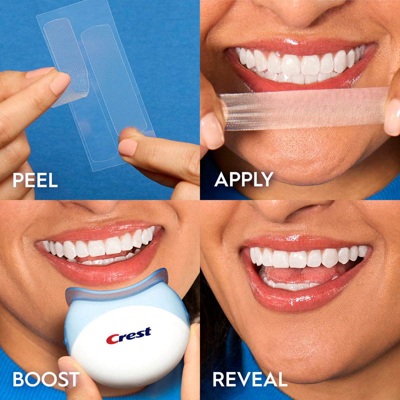 Crest 3D Whitestrips Express Whitening with Light, Whitestrips 3D White, Teeth Whitening Strip Kit, 20 Strips (10 Count Pack), Crest Teeth Whitening Strips, Teeth Whitening Kit