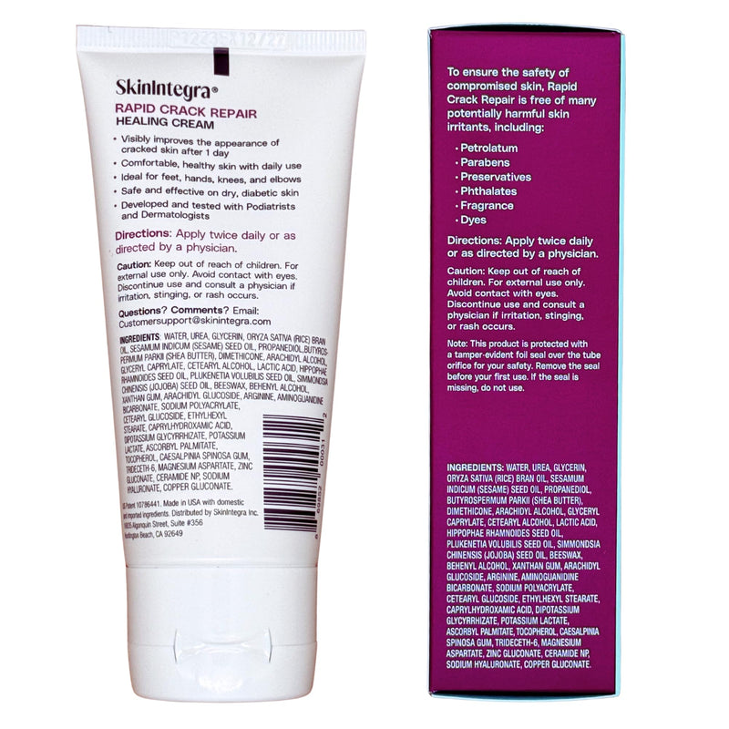 Rapid Crack Repair Cream, 25% Urea with Lactic Acid, Restores Cracked Heels and Diabetic Feet, Post-Surgery Scar Care, Fragrance-Free Barrier Cream, 3 oz 1