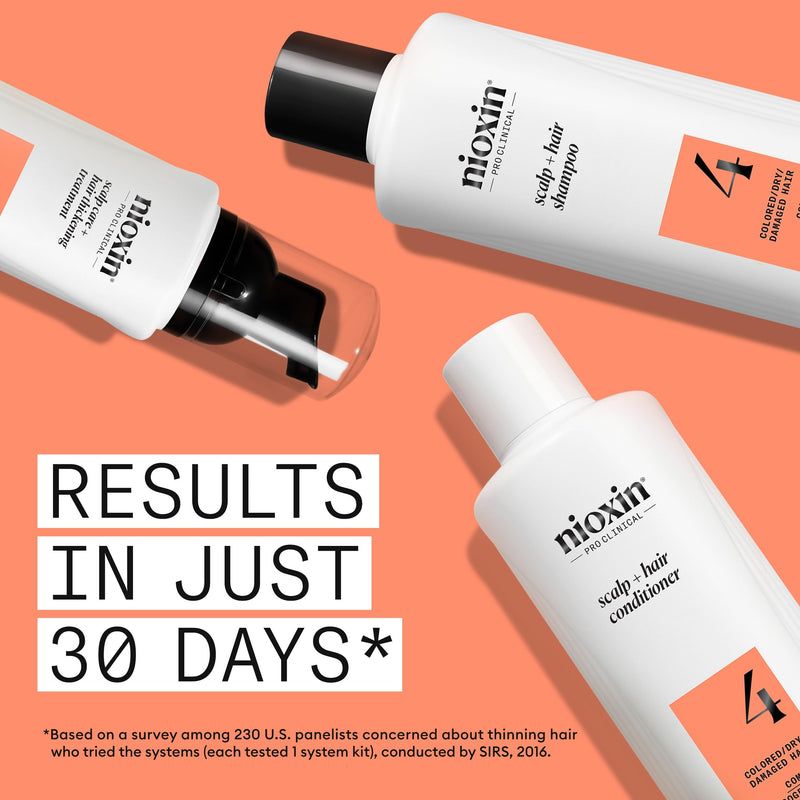 NIOXIN System Kits | Scalp + Hair Thickening | 1 Month Supply | Natural, Colored & Damaged Hair with Light to Progressed Thinning | Strengthen & Boost Hair Density with Niacinamide & Biotin