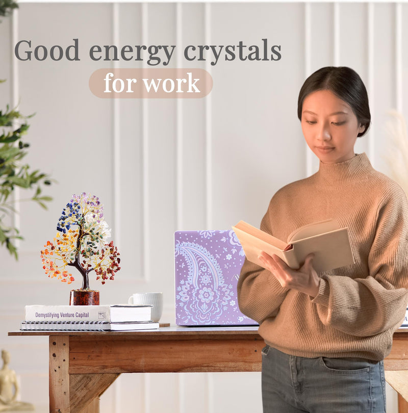 [Australia] - PYOR 7 Chakra Tree of Life, House Warming Gifts New Home, Birthday Gifts for Women, Healing Crystals, Money Tree, Home Office Decor, Office Desk Accessories, Crystals and Healing Stones A-7chakra Tree 