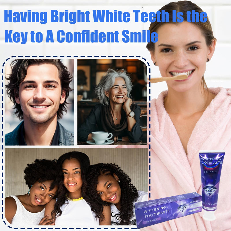 [Australia] - Purple Toothpaste for Teeth Whitening, Teeth Whitening Toothpaste, Tooth Stain Removal, Tooth Stain Removal Colour Corrector 