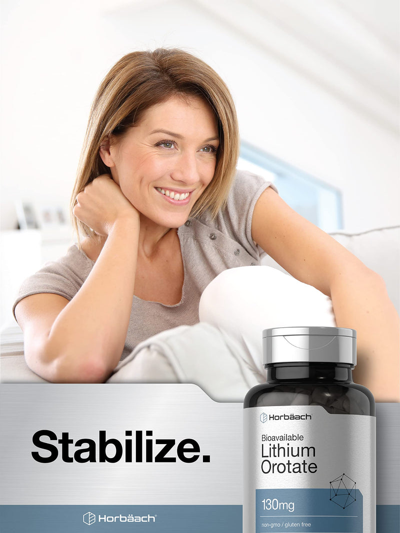 [Australia] - Horb√§ach Lithium Orotate 130mg | 180 Capsules | Non-GMO, Gluten Free | 5mg Bioavailable Elemental Lithium 