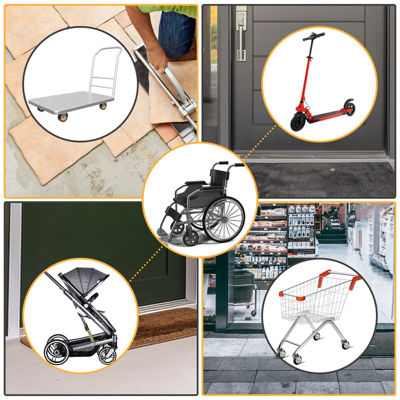 [Australia] - Rubber Door Threshold Ramp Self-Adhesive Rubber Ramp for Door Threshold 2/5 Inch Rise for Wheelchair Scooter Doorway Floor Tile Threshold Transition Strip Reducer (Black, 2 in Wide x 3.3 Ft Long) 2/5”Rise - 3.3Ft Long Black 