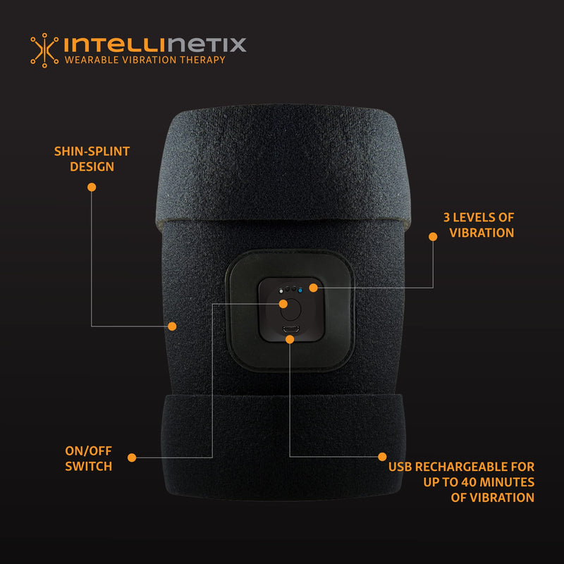 [Australia] - intellinetix Brownmed Calf/Shin Therapy Wrap - Shin & Calf Compression Sleeve with Leg Massager for Men & Women - Vibration Therapy Calf Wrap for Shin Splints & Muscle Cramp Relief 