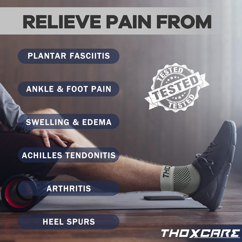 Compression Socks for Women & Men Open Toe (2 Pairs) - Best Ankle Compression Sleeve for Swelling, Achilles Tendonitis, Heel Pain & Plantar Fasciitis Relief, Gray, Medium 2pairs-Gray