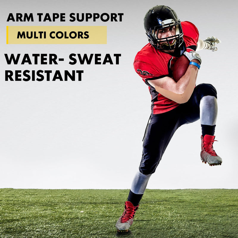 2 Roll Football Turf Tape for Turf Burn - 4 Inches Wide Kinesiology Tape Uncut Design for Arm, Knee, Shoulder, Ankle, and Back - Black and White Athletic Sports Tape - 4 in x 16.4 Ft for Each Roll