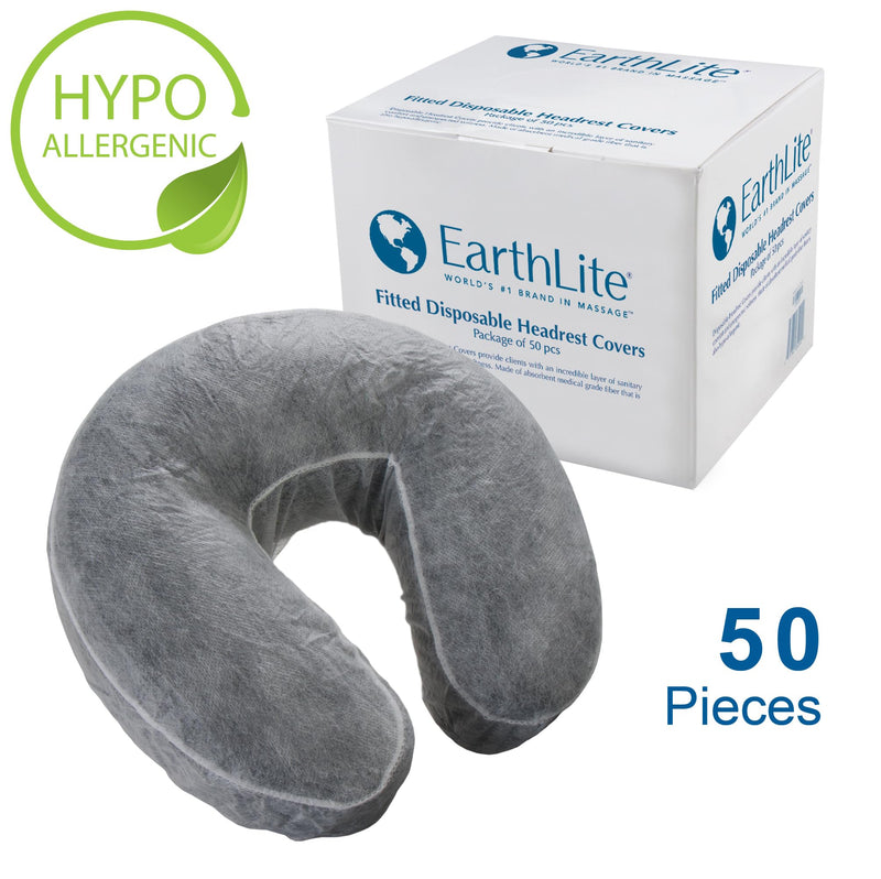 [Australia] - EarthLite Fitted Disposable Face Cradle Covers – Medical-Grade, Soft, Non-Sticking Massage Headrest Covers for Massage Tables & Massage Chairs (50 Count) 50 Count 