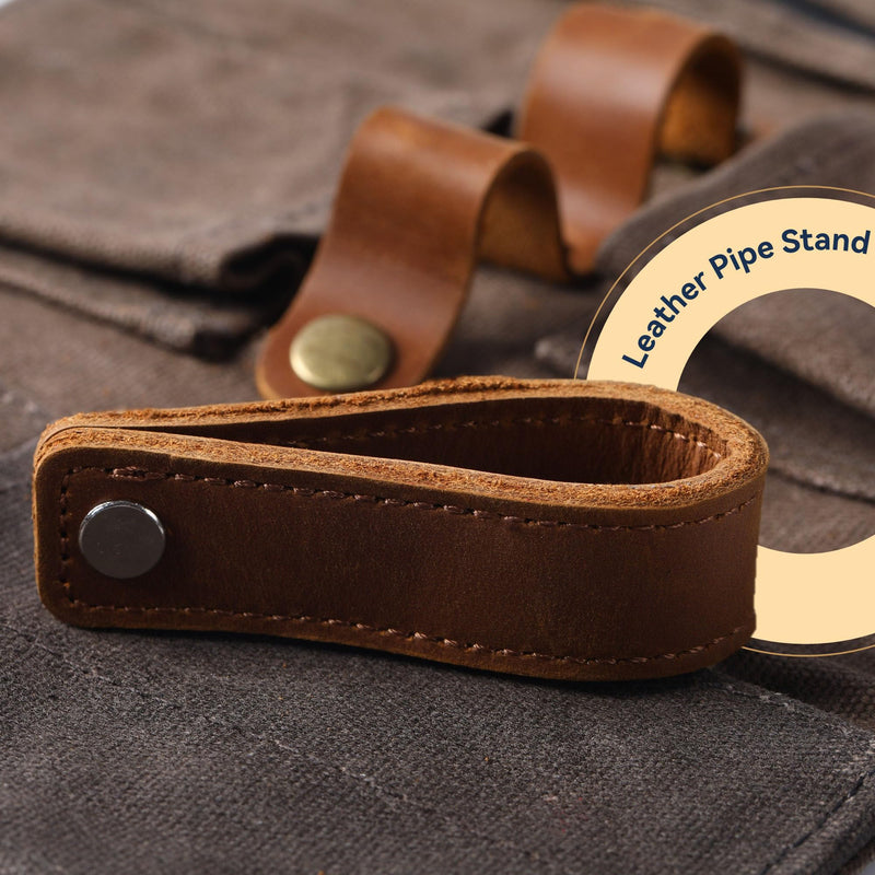 [Australia] - Whitluck's Waxed Canvas Tobacco Smoking Pipe Pouch with Leather Pipe Stand, Travel Pipe Case Bag for 2 Pipes and Other Accessories 
