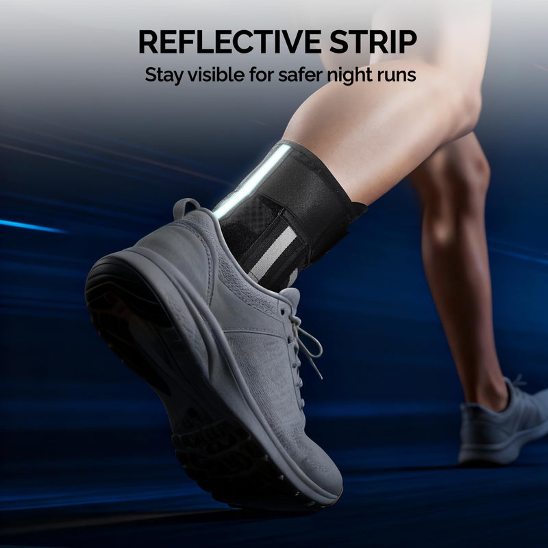 FEATOL Ankle Brace for Sprained Ankle, Adjustable & Comfortable Lace Up Support Stabilizer for Women Men with 2 Removable Side Splints, Protection for Sports, Running & Recovery Medium(11.8''-13'')
