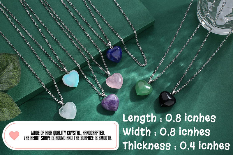 [Australia] - QINJIEJIE Crystal Necklace Quartz Healing Crystals Necklaces for Women Mothers Day Gift Quartz Heart Love Gemstone 1 Pink - Rose Quartz 