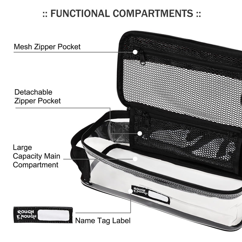 Rough Enough Clear Toiletry Bags for Women Men Traveling