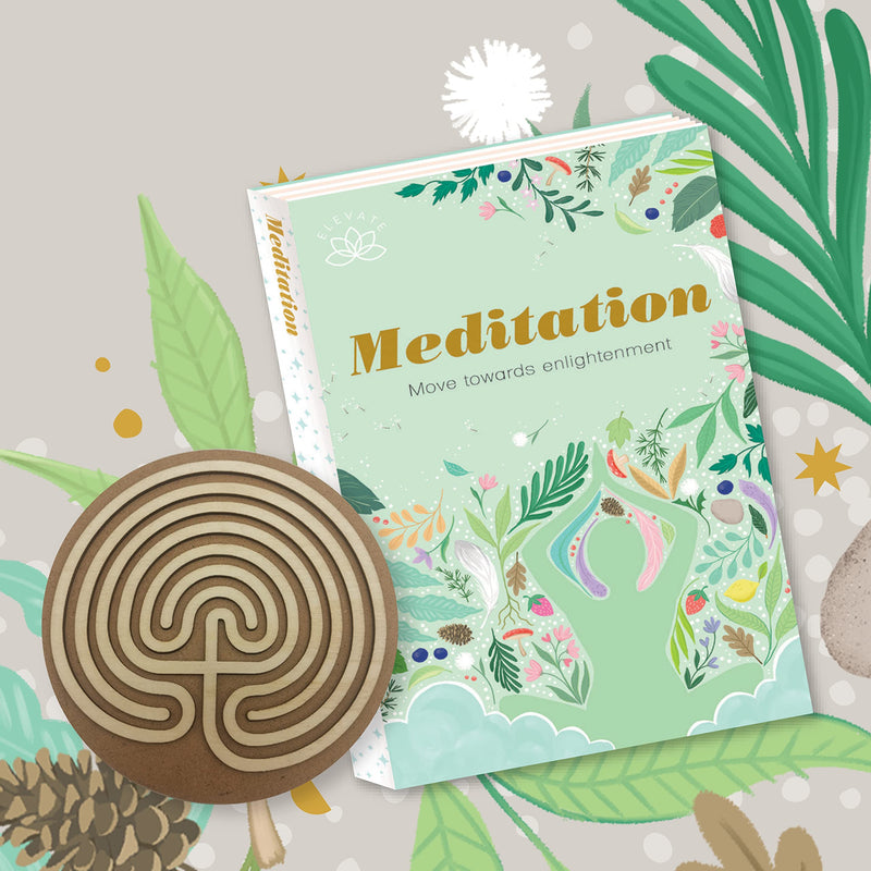 [Australia] - Hinkler Elevate - Meditation Kit - Mindfulness Tools for Adults - Mental Health and Self Care Essentials - Meditation Aid - Finger Labyrinth - Adult Hobbies - Stress Relief and Relaxation Guide 