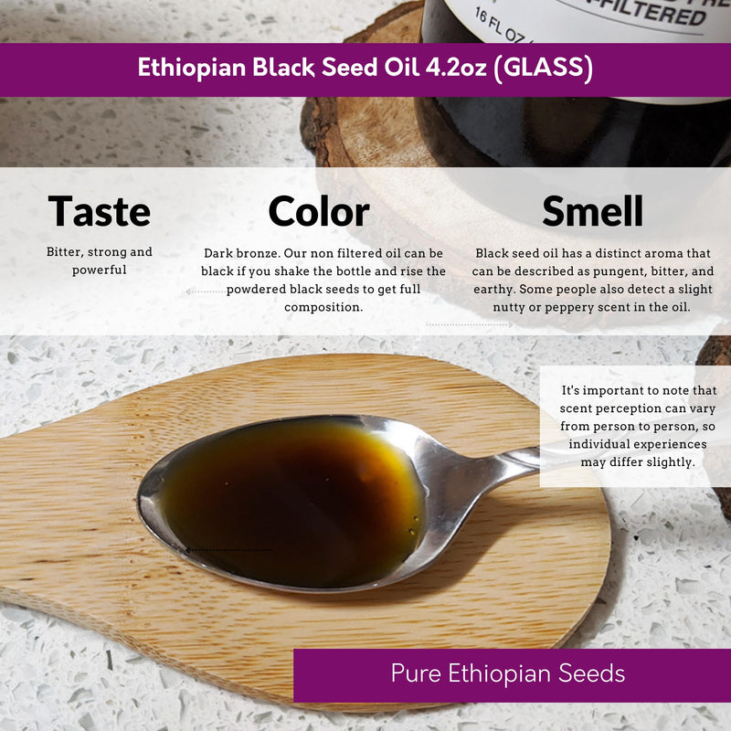 [Australia] - BioNatal Ethiopian Black Seed Oil 4.2oz (GLASS), Up to 4.64% Thymoquinone (TQ), Nigella Sativa Seeds, Non-filtered black cumin seed oil, Cold-pressed 