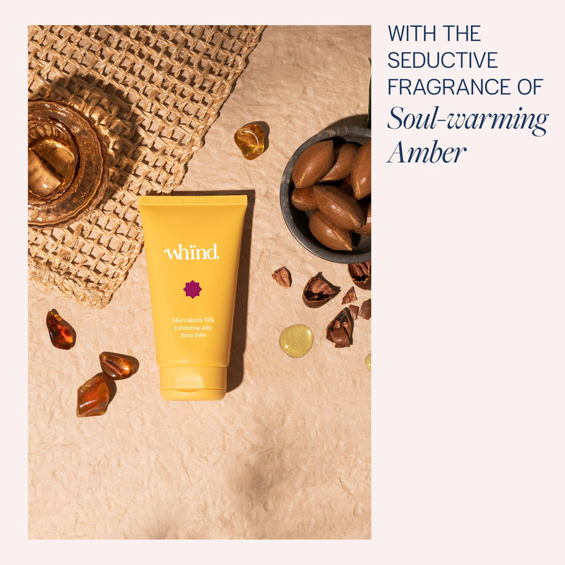 WHIND Marrakech Silk Exfoliating Body Scrub Jelly Balm – Hydrating Vitamin E Shower Scrub for Glowing Skin – Gentle Exfoliator & Moisturizer – 150ml