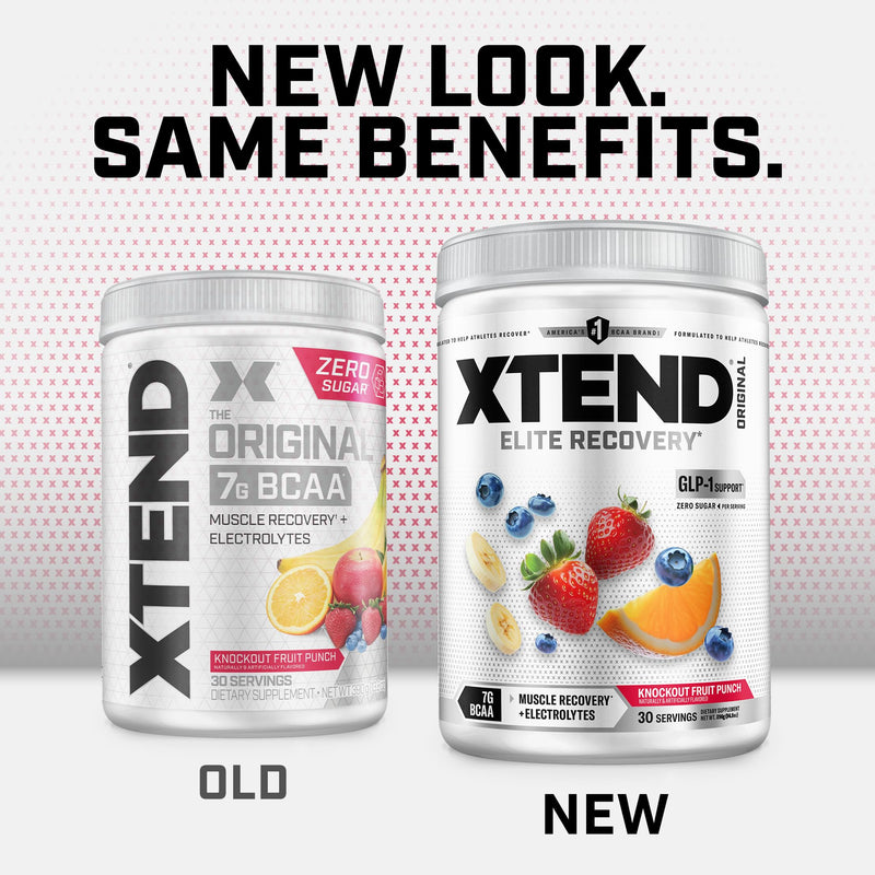 Xtend Original BCAA Powder with Zero Sugar, 7g BCAA, 30 Servings Knockout Fruit Punch 13.2 Ounce (Pack of 1)