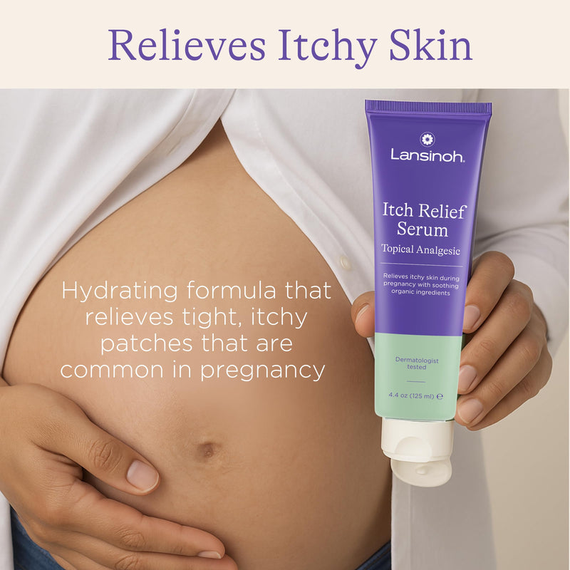 [Australia] - Lansinoh Anti-Itch Serum for Pregnant Moms, Itchy Skin Care, Cream for Pregnancy, Prenatal & Postnatal Skin Care, Safe for First Trimester, Pregnancy Essentials, 4.4 Ounces 