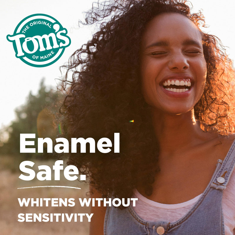 Tom's of Maine Whiten Plus Deep Clean Whitening Toothpaste, Natural Whitening Toothpaste with Plant-Based Cleansers, Enamel Safe, Whitens Without Causing Sensitivity, Peppermint, 4.0 oz (Pack of 3) Peppermint - Fluoride 4 Ounce (Pack of 3)