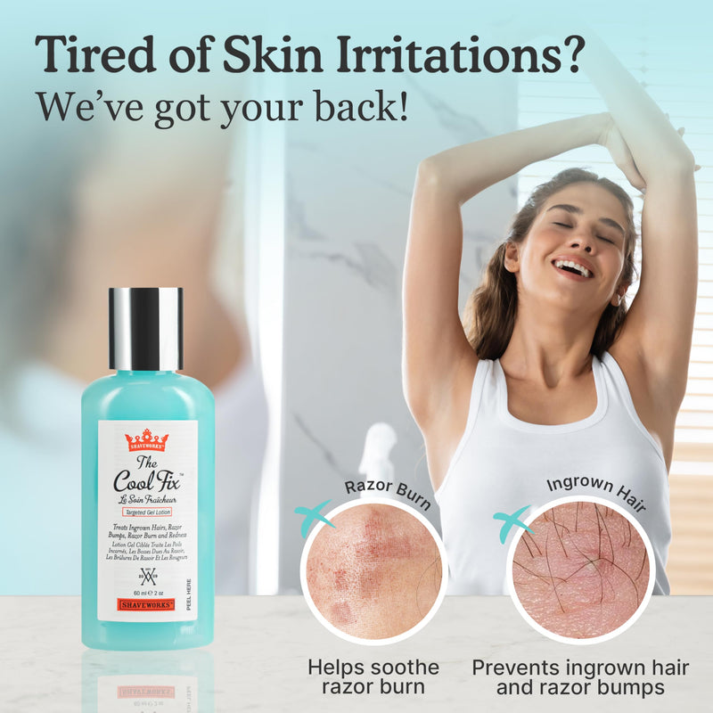 [Australia] - Shaveworks The Cool Fix Aftershave for Women: Pubic Hair Removal, Razor Bumps, Razor Burns, Ingrown Hair Treatment – After Shaving Post Waxing Bikini Area Moisturizing Skin Care Gel 2 Fl Oz 2 Fl Oz (Pack of 1) 