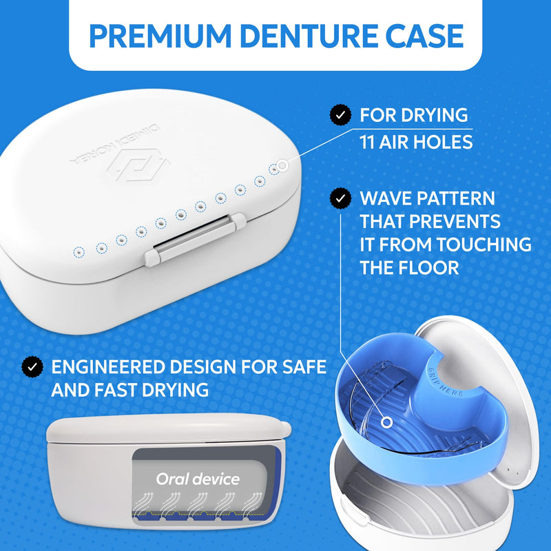 [Australia] - Denture storage case – Hygienic & Protective Denture Bath Cup – Travel-Friendly Orthodontic Dental Retainer Container, Portable, Secure for Invisalign, Mouth guards, Braces – Easy to Use 