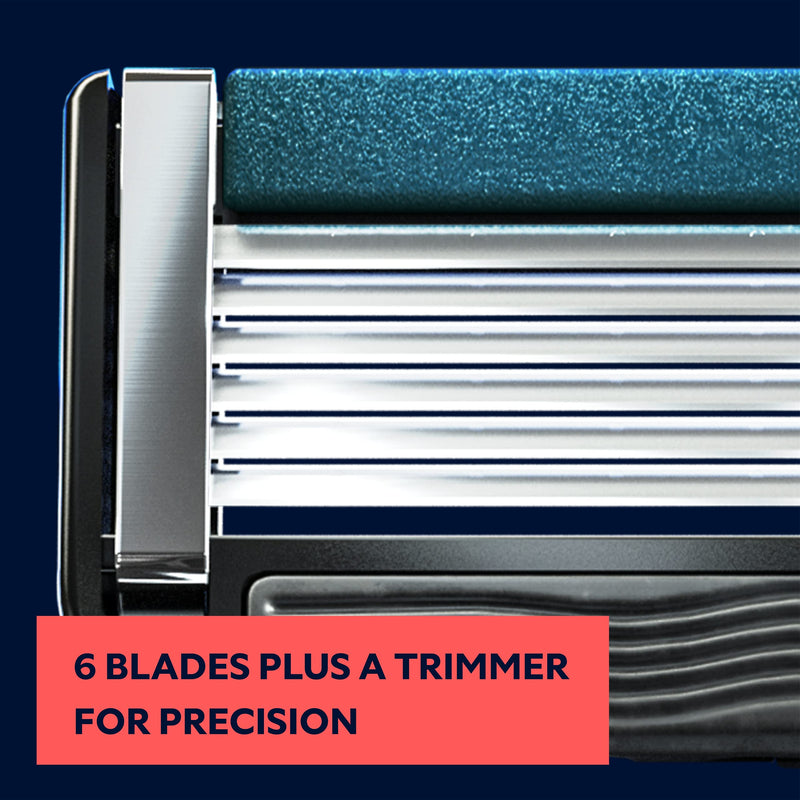 [Australia] - Dollar Shave Club 8 Count 6 Blade Razor Refills with Built-in Trimmer - Not Compatible with Heritage/Executive Razors 8 Count (Pack of 1) Cartridges 
