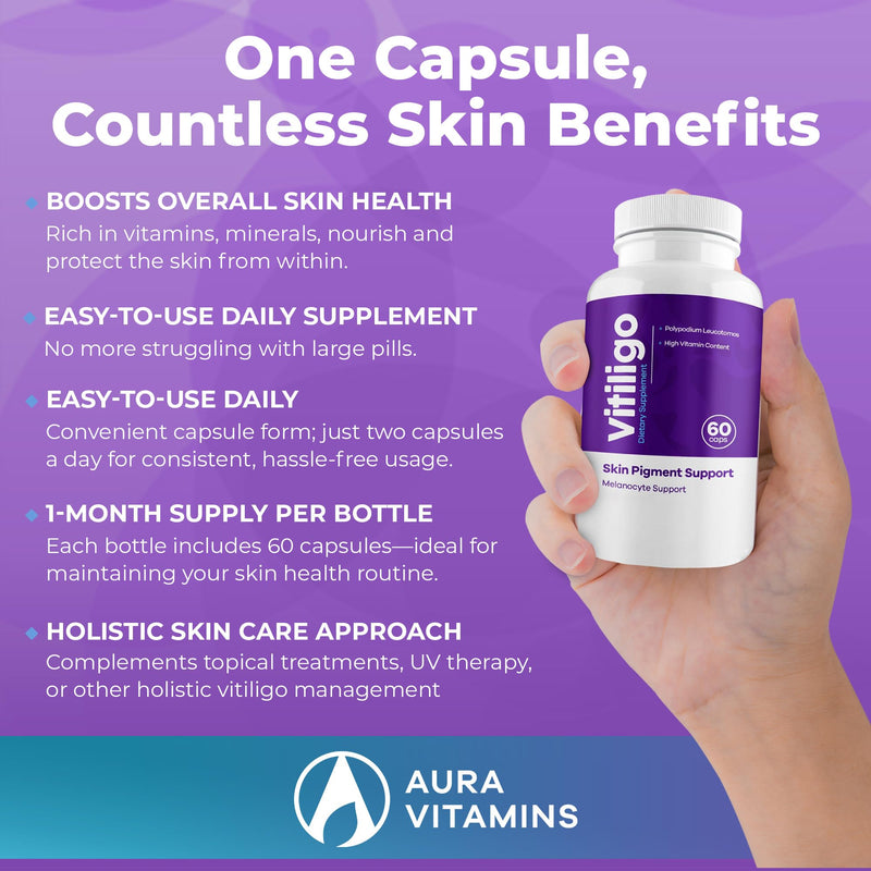 Vitiligo Capsules 60 Count | 1 Month | Improve Skin Pigmentation Support and Reduce White Spots | Effective Vitiligo Supplement | Natural Solution for White Spots on Skin. (2) 2
