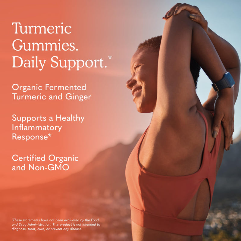 Garden of Life Organics Turmeric Inflammatory Response Gummy - 120 Real Fruit Gummies for Kids & Adults, 50Mg Curcumin (95% Curcuminoids), No Added Sugar, Organic, Non-GMO, Vegan & Gluten Free Turmeric,Ginger,Cinnamon,Black Pepper Fruit