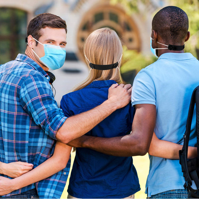 [Australia] - WILLBOND 10 Pieces mask Elastic Strap Face Covering Extension Hook Face Covering Ear Strap Extension Protector(Black) Black 