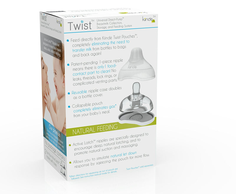 [Australia] - Kiinde Twist Active Latch Nipples for Breast Milk or Formula Feeding - Fast Flow (2 Pack) 1 