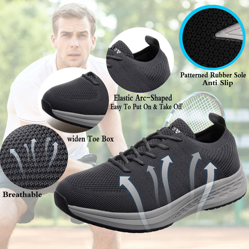 [Australia] - Vogana Diabetic Sneakers for Men Walking Orthopedic for Swollen Feet | Foot Pain Relief 2306-grey 11 Wide 
