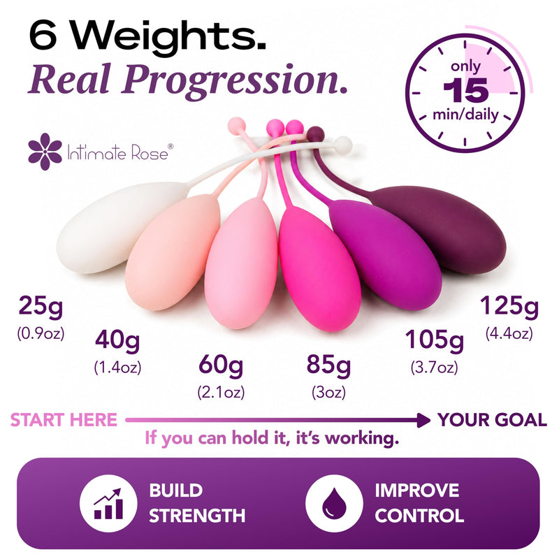 Kegel Exercise System - Pelvic Floor Exercises, Kegel Balls Weights | Set of 6 Premium Silicone Kegel Exercise Weights & Control with Training Kit for Women: Beginners & Advanced (Pack of 1) Basic Kegel Set