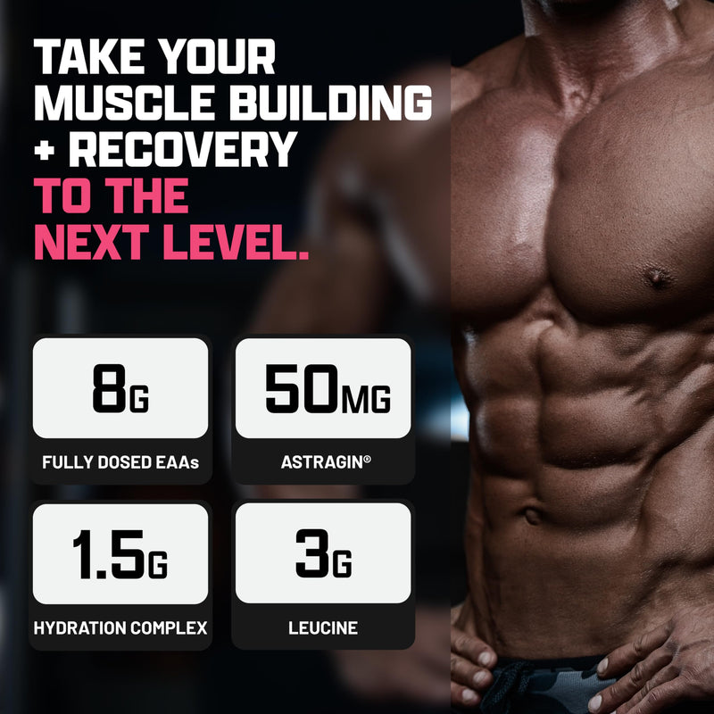Nutrex Research EAA Hydration | EAAs + BCAA Powder | Muscle Recovery, Strength, Muscle Building, Endurance | 8G Essential Amino Acids + Electrolytes | (Packaging My Vary) 30 Servings (Pink Lemonade) Pink Lemonade