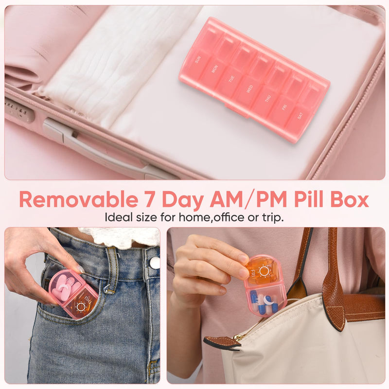 Weekly Pill Organizer 2 Times a Day Portable Medication Reminder | Compact Pill Box 7 Day Pill Case Travel Pill Dispenser for Pills,Vitamin,Fish Oil