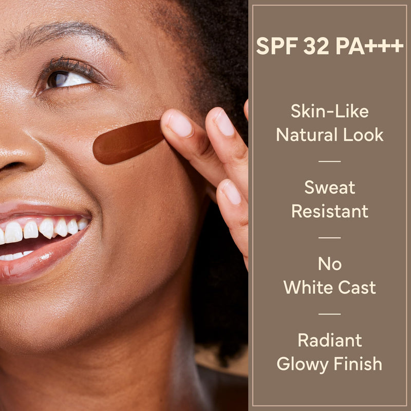 KISS NEW YORK Tinted Moisturizer with SPF 32 PA+++ (Deep Honey) 12 Hour Hydrating Sunscreen for Face, No White Cast for Dark Skin Tone, Natural Finish, Medium Coverage with Hyaluronic Acid, Vitamin E 1.01 Fl Oz Deep Honey