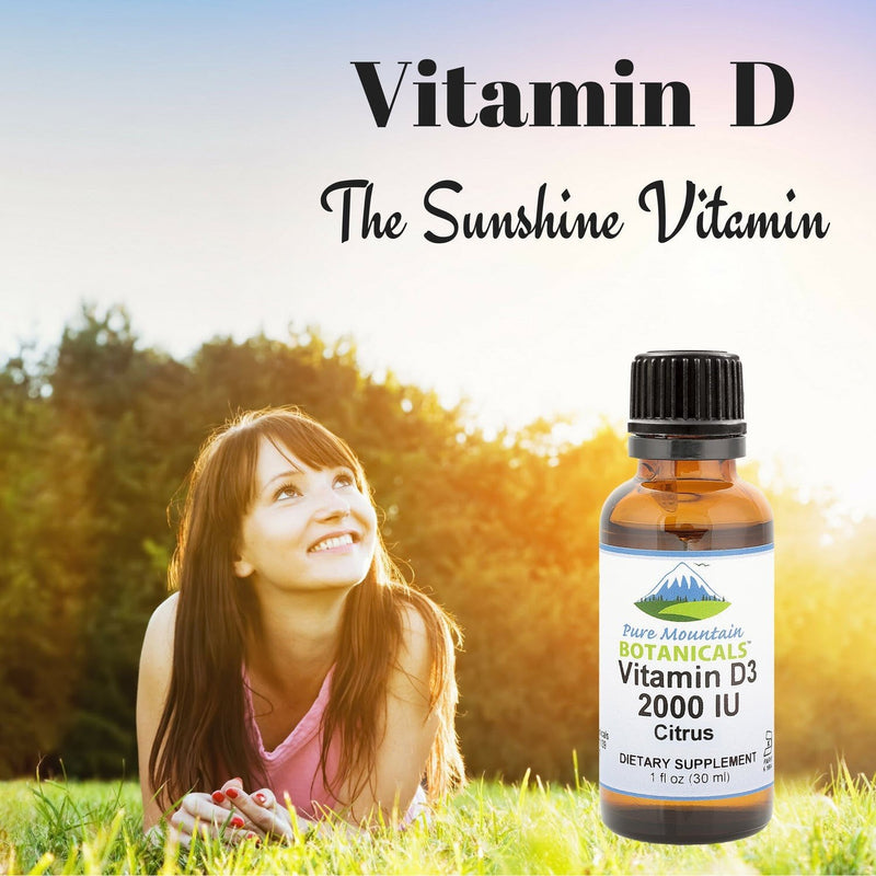 Liquid Vitamin D Drops - 2000 IU Vitamin D3 Supplement - Natural Orange Lemon Flavor in MCT Oil - Pure D3 for Adults and Kids - 1 oz